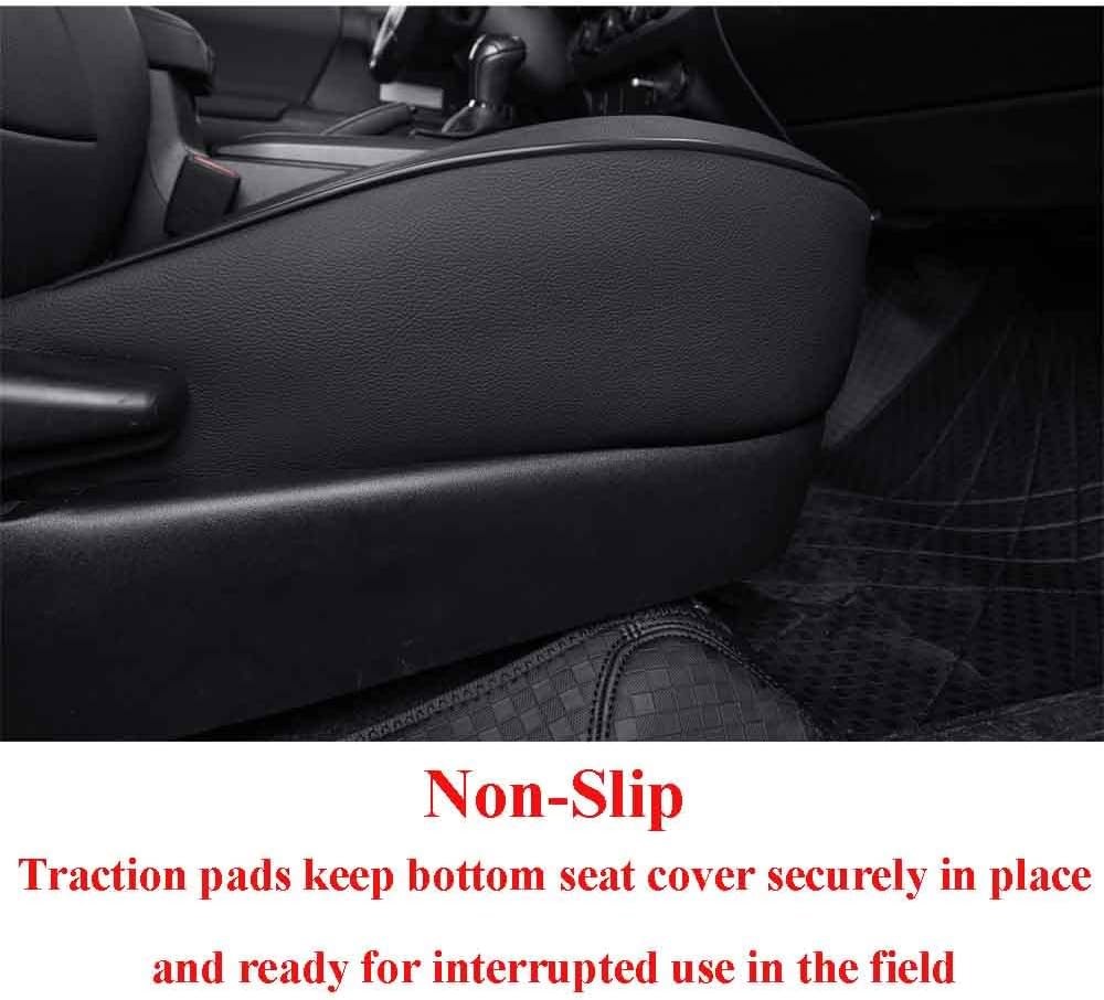 EKR Custom Fit Tacoma Front Car Seat Covers for Select Toyota Tacoma 2016 2017 2018 2019 2020 2021 2022 2023 Double Cab/Access Cab - Front Row Only, Leather (Black)