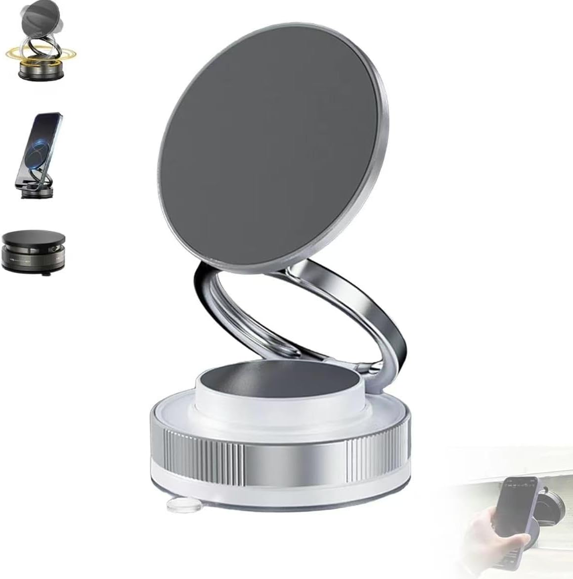 Super Strong Magnetic N52 car Phone Holder, 3-axis Folding, 360° Multi-Angle Circular Free Adjustment, Compatible with iPhone16/15/14/12 Full Series and Android Models (White)