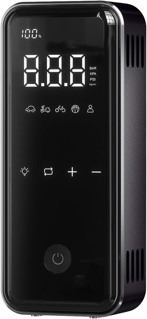 MotorX Tire Inflator Portable Air Compressor 2nd Generation, Large Tire Inflator Speed Level 30 Seconds Fast Inflation Air Pump, 15000mAh Battery Capacity, 65W 5X Fast Charging, Deluxe Package.