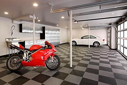 Big Floors GarageDeck Coin Pattern, Durable Copolymer Interlocking Modular Non-Slip Garage Flooring Tile (Graphite, 12 Pack of 12 x 12" Tiles)
