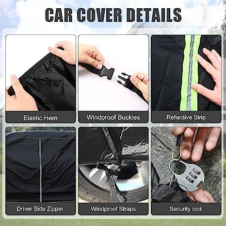 Waterproof Car Cover Compatible with 2015-2022 Chevrolet Trax LS/LT, 420D All Weather Car Covers with Zipper Door for Snow Rain Dust Hail Protection