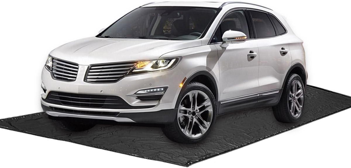 Oil Mat for Garage Floor, Car Parking Mat Containment for Snow, Mud, Rain - 8' 6" x 20', Black