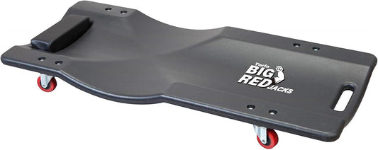 BIG RED Torin 36" Rolling Garage Creeper, Shop Creeper Blow Molded Plastic Mechanic Cart with Padded Headrest with 4 Casters, 350 LBS, Black