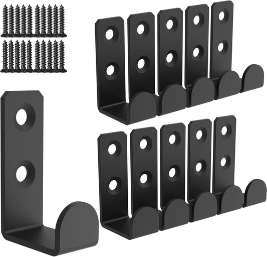 Wall Hooks Coat Hook Robe Hanging Robe & Towel Hooks, Utility Hooks Indoor Outdoor (Black-Square, 1.8x1)