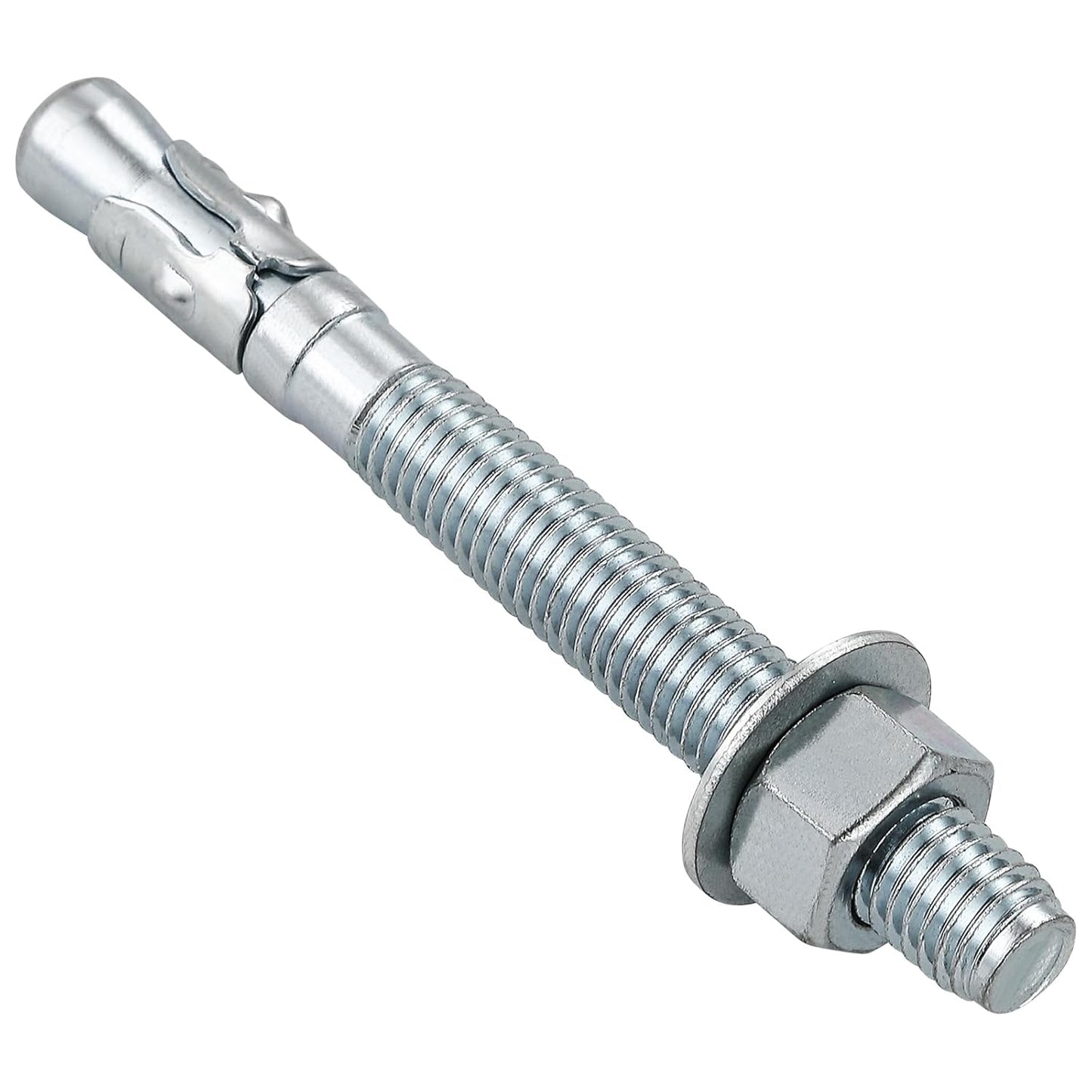 3/8x4" 10Pcs Inch Standard Fasteners for Heavy-Duty Zinc Wedge Anchors for Cement and Concrete