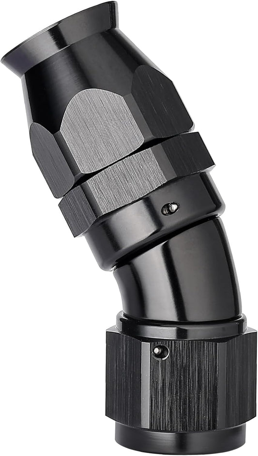 EVIL ENERGY 6AN 30 Degree PTFE One Piece Full Flow End Hose Fitting Aluminum Black