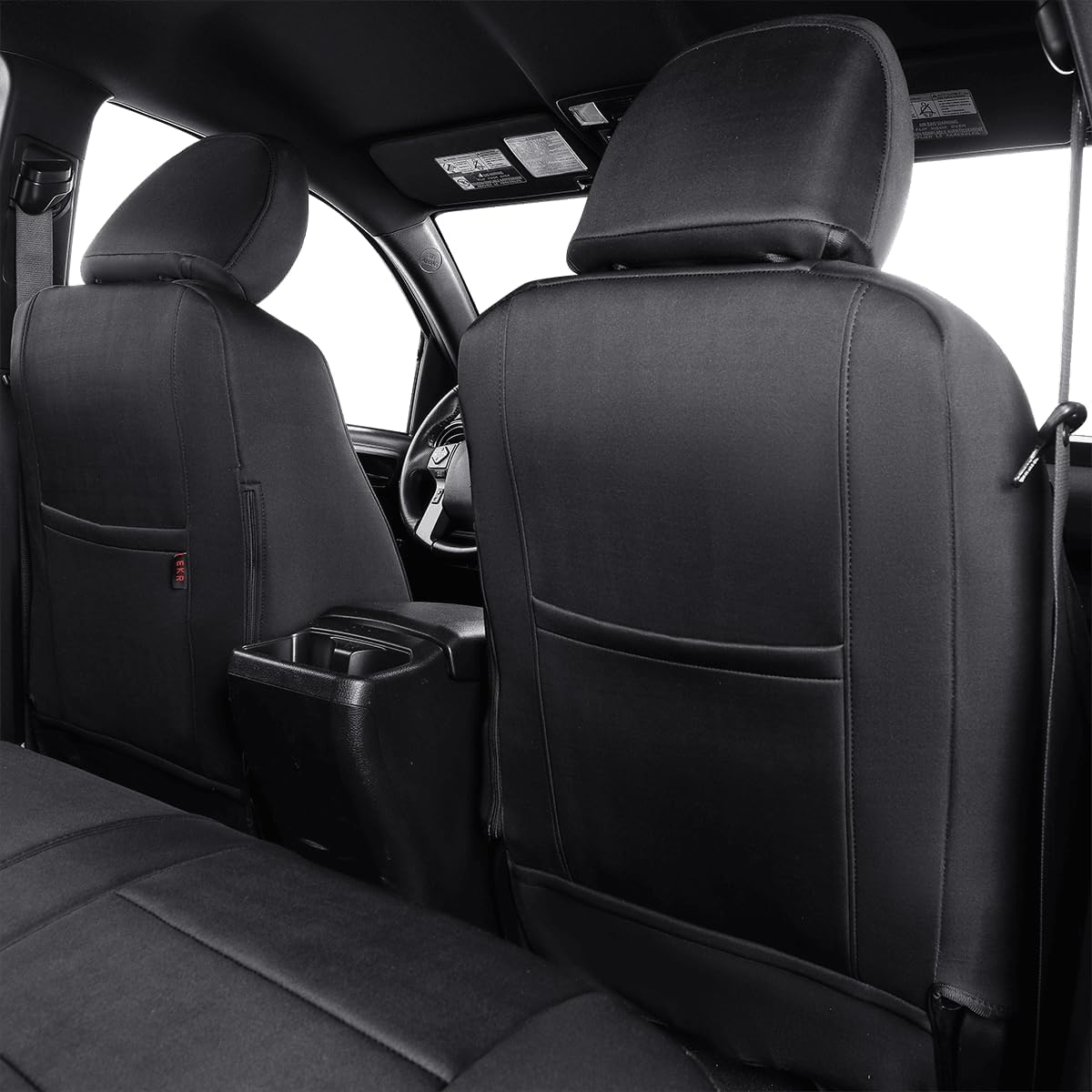 EKR Custom Fit Tacoma Rear Car Seat Covers for Select Toyota Tacoma (Petrol) 2024 2025 Double cab SR,SR5,TRD Sport,TRD Off-Road,Limited - Second Row Only,Neoprene (Black)