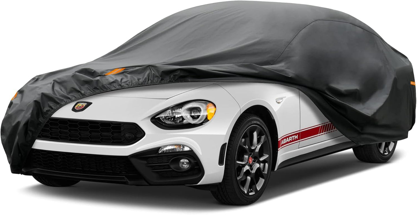 Kayme 7 Layers Sedan Car Cover (2016-2025) Custom Fit Fiat 124 Spider Waterproof All Weather for Automobiles, Full Exterior Covers Sun Rain Protection UV Protection.