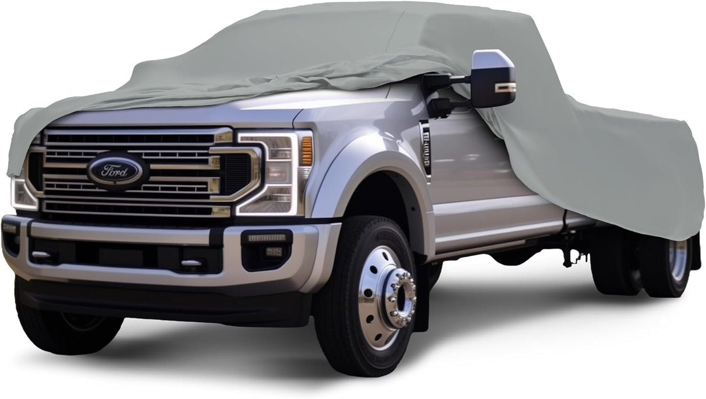 Car Covers Weatherproof Max Truck Cover & Warranty Compatible with Ford 1961-2022 F-450 Crew Cab ~8' & Shell– Outdoor Cover, Prevents Theft with Cable Lock
