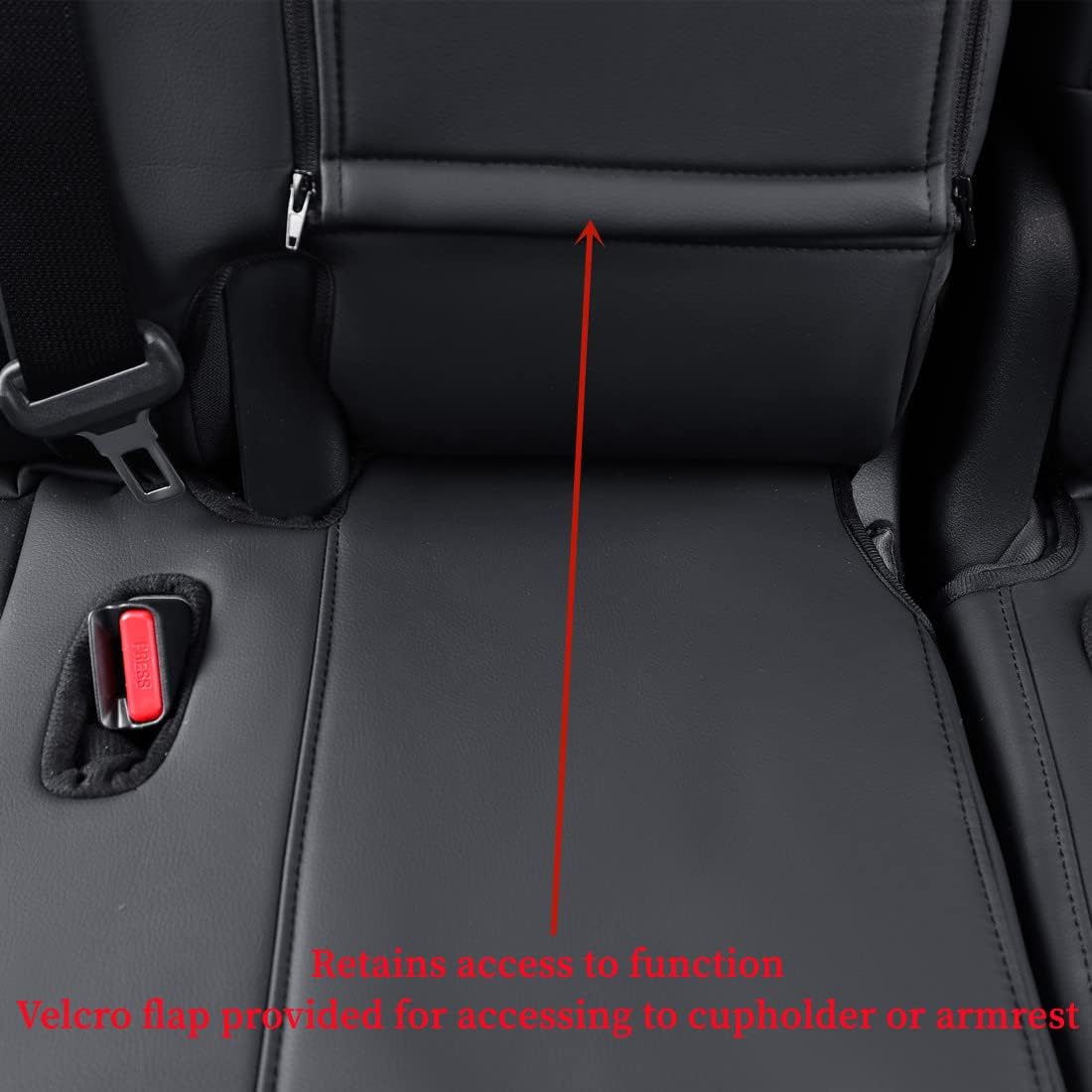 coverdream Camry Seat Covers Custom Fit for 2012-2017 Toyota Camry L, LE,XLE,Full Coverage Waterproof Leatherette Car Seat Protector (Full Set,Black/Red)