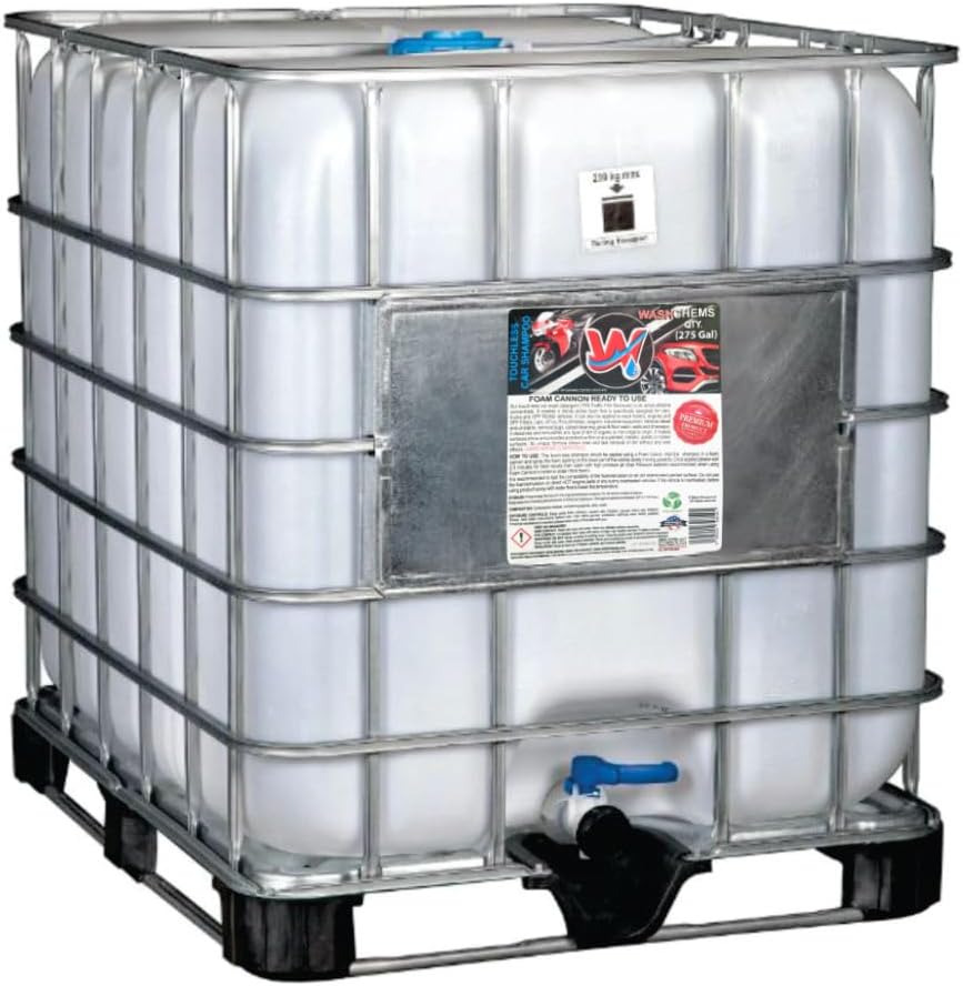 Touchless Car Wash Shampoo by Wash Chems (275 Gallon Drum, 1000 L) – Commercial Grade Auto Cleaner – Automated Car Wash Equipment Compatible - Great for Cars, Trucks, Motorcycles, Mopeds, ATVs