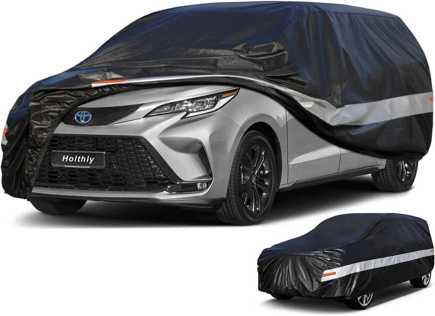 10 Layers Minivan Car Cover Custom Fit for Toyota Sienna (2010-2024) Waterproof All Weather for Automobiles, Outdoor Full Cover Sun UV Rain Protection with Cotton.Black