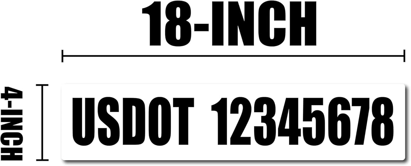 USDOT Number Magnets - Custom Made DOT Registration Magnets - 2-Pack 18-Inch by 4-Inch