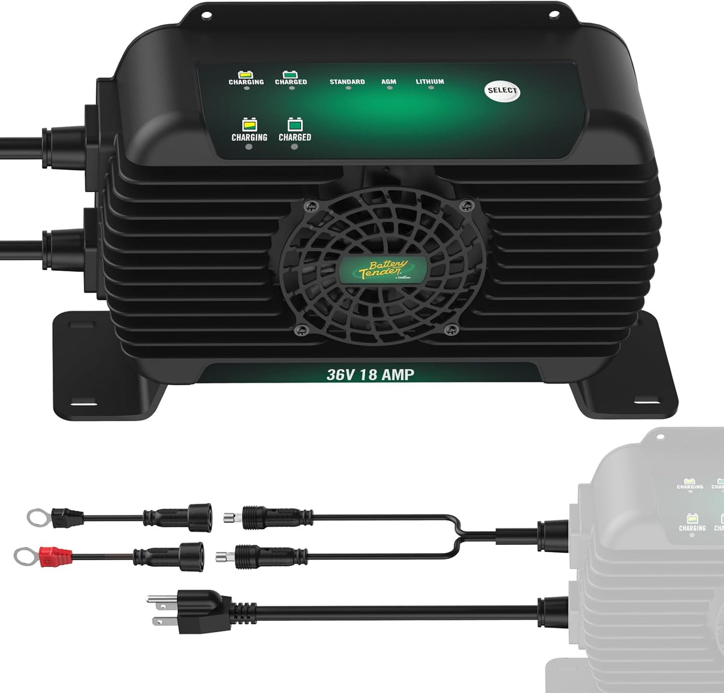Battery Tender PowerPlus 36V, 18 AMP Battery Charger and Maintainer - Golf Cart and Marine Applications - IP68 Weather Resistant