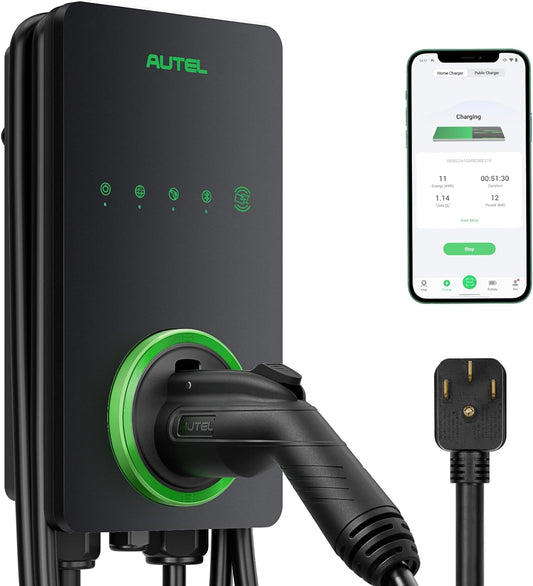Autel Home Smart AI Level 2 EV Charger up to 40Amp, 240V, Indoor/Outdoor Fast Electric Vehicle Charging Station with Flexible 25-Foot Cable, NEMA 14-50 Plug, Dark Gray