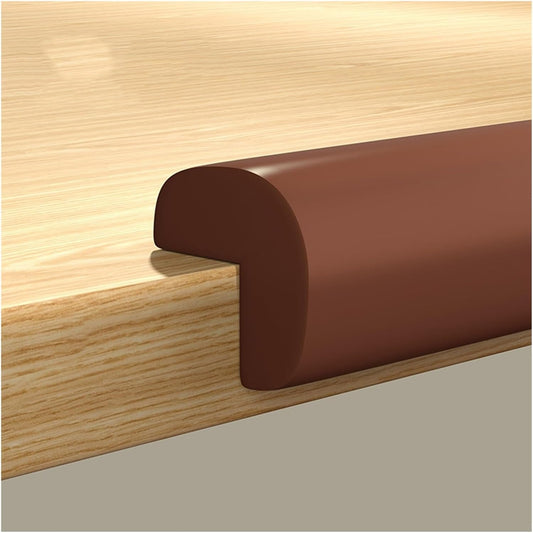 XPLKQXE Sharp Edge Safety Corner Edge Foam Padding, Edge Guards Bumpers Adhesive, Edge Corner Protector Guards for Table Edges & Sharp Corners(Brown,3pcs)