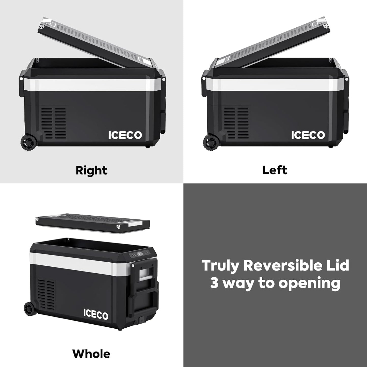 ICECO JP30 Pro 12 Volt Refrigerator, Portable Fridge Freezer Powered by SECOP Compressor, 31 Quart Car Fridge 12/24V DC 110~240 Volt AC, -4℉-68℉, Refrigerator for Car, Camping and Home Use