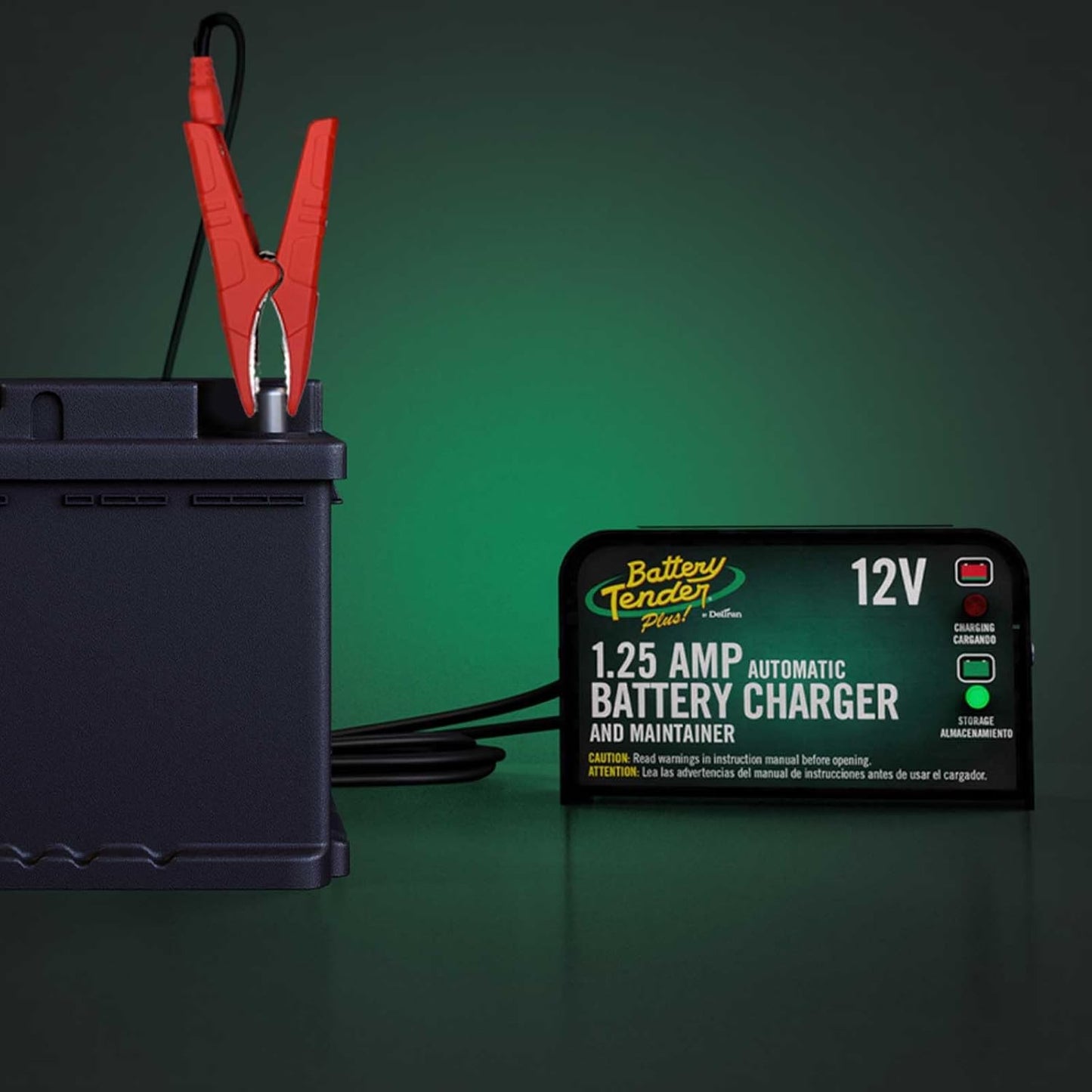 Battery Tender Plus 12V 1.25 AMP Car & Motorcycle Battery Charger and Maintainer, Float Charge for Automotive, and ATVs - Smarter Than a Trickle Charger