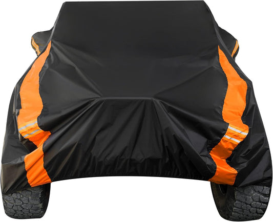 Avecrew for Jeep Wrangler Cover Waterproof 2 Door, All Weather for Jeep Rain Cover for Automobiles, Outdoor Full Exterior for Jeep Covers Fits JK JL TJ YJ CJ