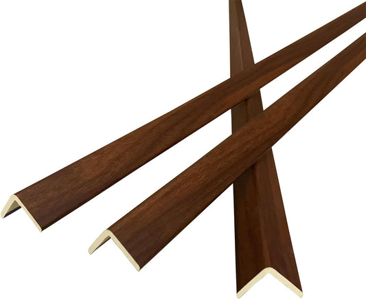 Wall Corner Protector 6PCS 45" Corner Molding Trim Walnut Wood Grain Corner Trim Decorative Strips for Door and Window Frames Mirror Edges Ceramic Tiles, and Wooden Wall Edges.