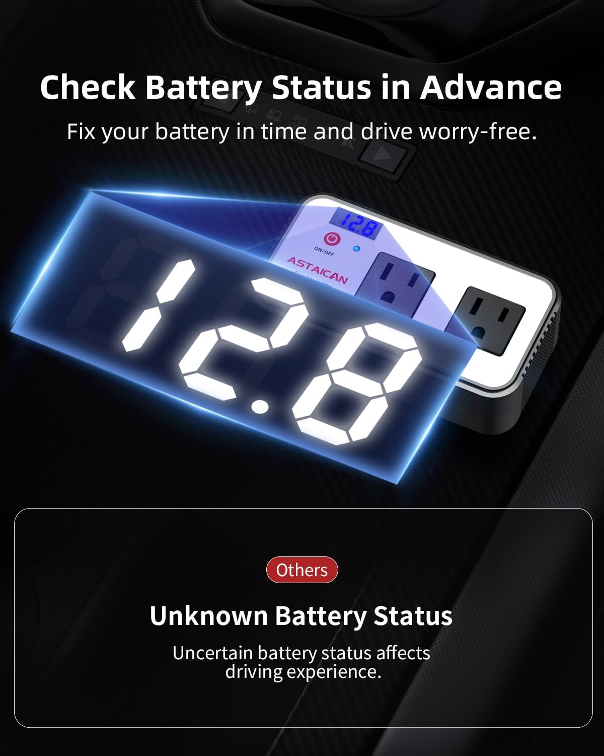 200W Car Power Inverter, DC 12V to 110V AC Car Plug Adapter with 20W USB-C & 18W USB-A Dual AC Outlet, PD/QC Fast Car Charger for Laptop, Vehicles, Road Trip Essentials, White