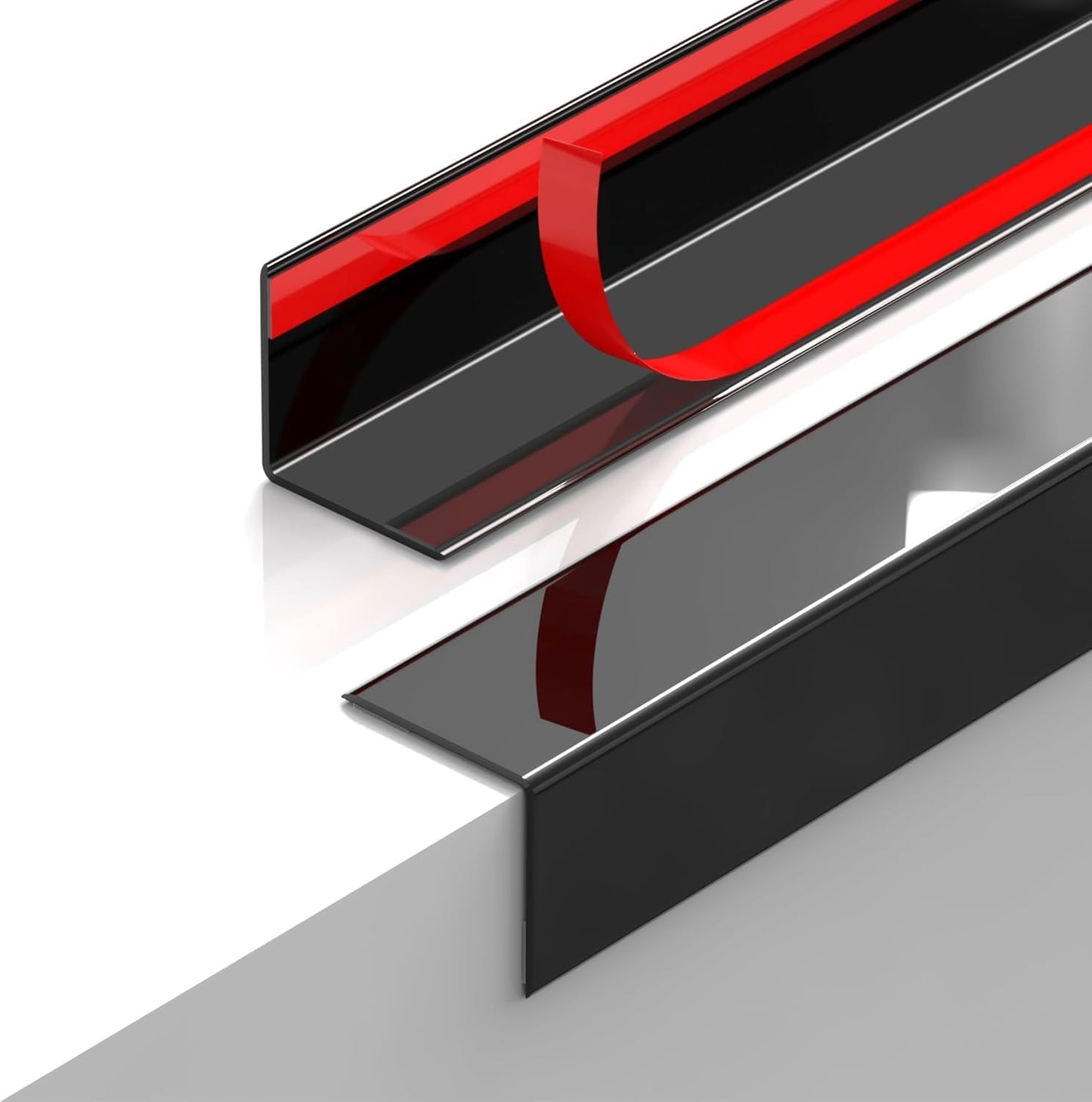 2PCS Wall Corner Protectors Guards - Self Adhesive Corner Protector & Corner Guards for Walls Edge Protection, Easy to Apply - No Tools Needed(Black, 39.37"x1.18")