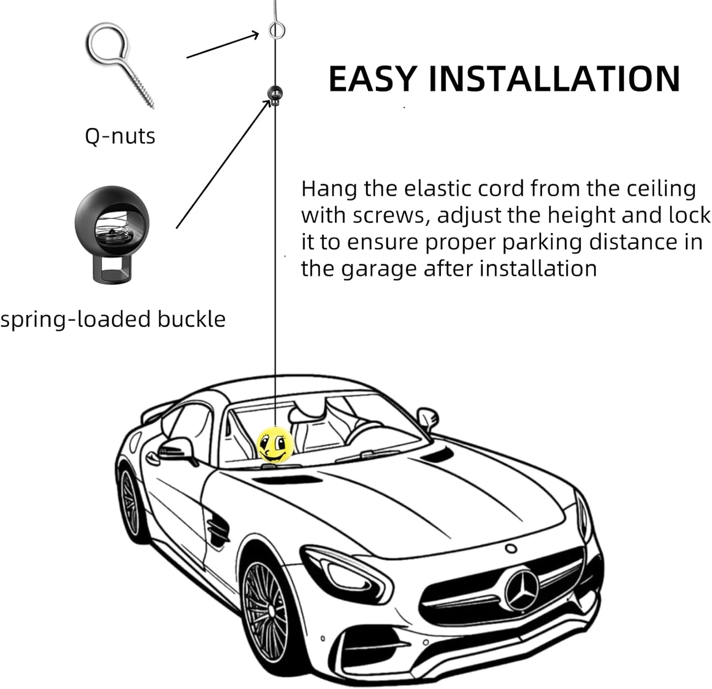 Shudyear Parking Lot Parking Assist Ball Guidance System, Parking Indicator, Parking Assist Ball, Parking Assist Kit, Parking Lot Jam, Perfect Garage Parking Indicator Light (Eye&Smile)