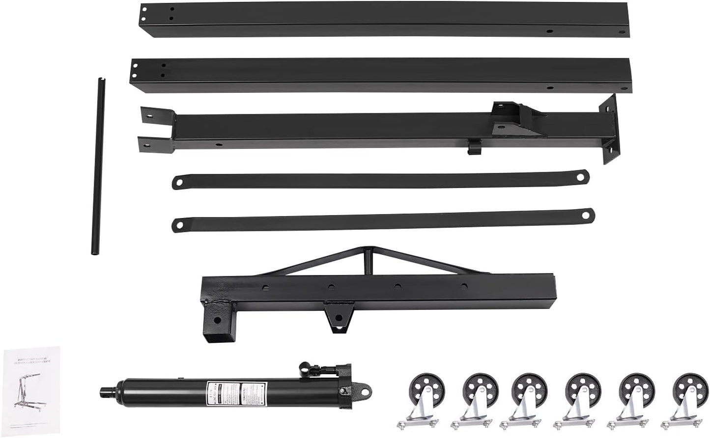 Folding Engine Hoist 1 Ton Engine Crane Lift with 6 Caster Wheels 2200LBS Steel Hydraulic Engine Crane 4 Adjustable Positions for Car Fixing Workshops Garages Warehouse(Sent in 2 Packages)