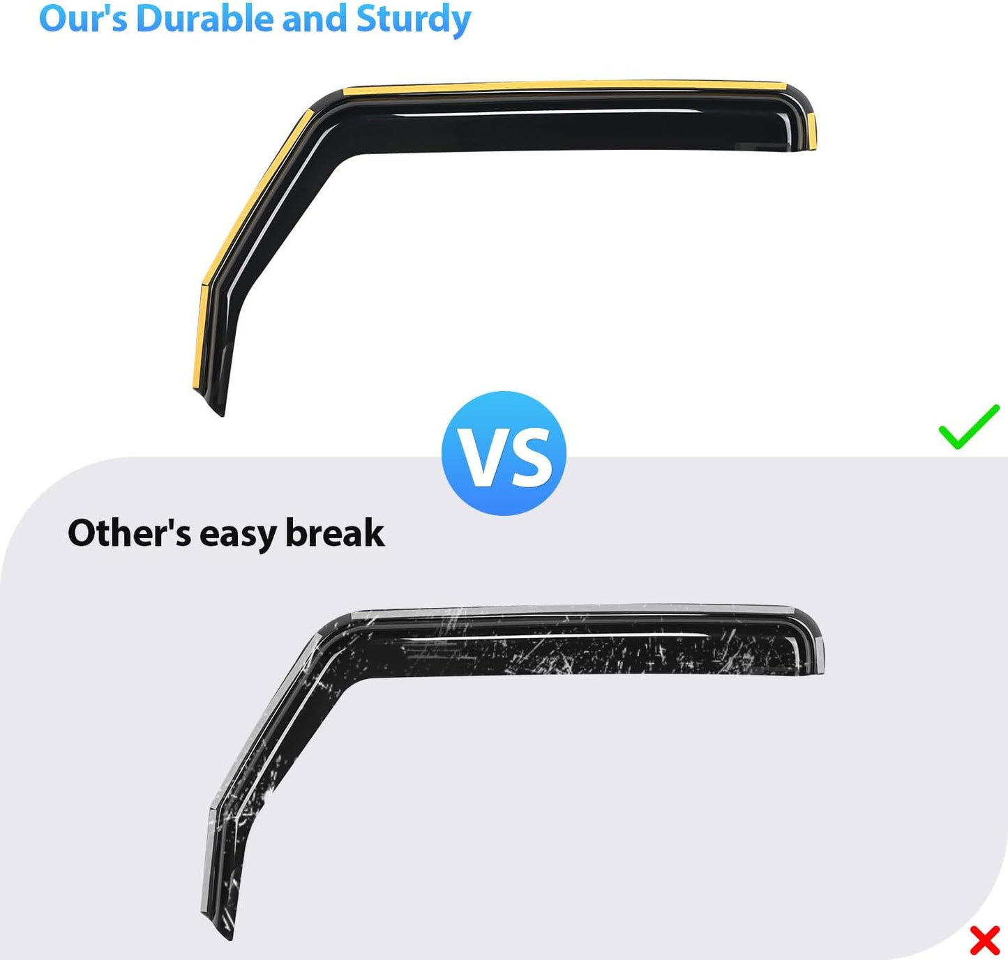 Nilight Window Visor Compatible with Jeep Wrangler JL/Jeep Gladiator 2018 2019 2020 2021 2022 2023 2024 Vent Window Visors, Rain Guards Acrylic-4pcs