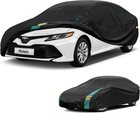 Full Exterior Covers Waterproof All Weather for Sedan & Coupe, Universal Fit for Corvette, Porsche 911, Honda Civic, Toyota Corolla, etc. Rain Winter Sun Protection.(Length: 179"-185")