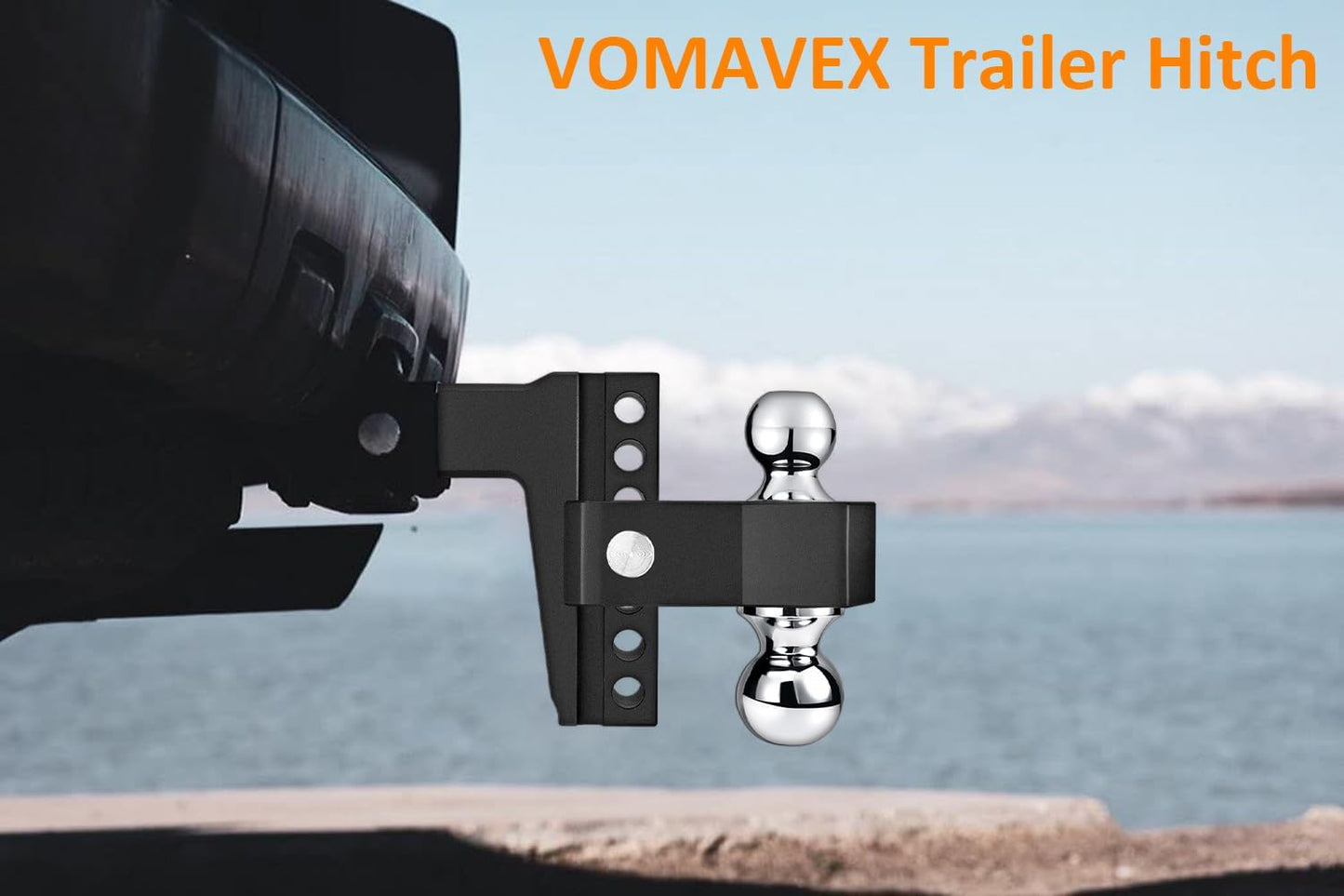 Adjustable Trailer Hitch-Drop Hitch Fits 2.5-Inch Receiver -6" Drop/Rise Tow Hitch with 2" and 2-5/16" Tow Balls-18,500GTW with Double Anti-Theft Pins Locks, Black