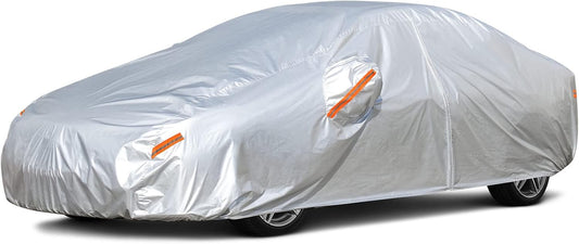 Kayme Car Covers for Automobiles Waterproof All Weather Sun Uv Rain Protection with Zipper Mirror Pocket Fit Toyota Camry, Honda Accord/Civic, Nissan Altima, Kia K5 etc.(186 to 193 Inch) 3XL