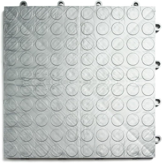 Big Floors GarageDeck Coin Pattern, Durable Copolymer Interlocking Modular Non-Slip Garage Flooring Tile (Alloy, 48 Pack of 12 x 12" Tiles)
