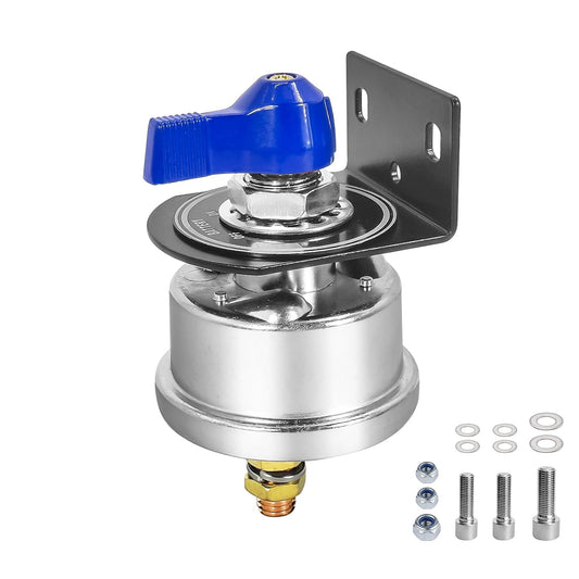 High Current Battery Disconnect Switch 200A,12-48V Battery Power Cut Off Isolator Switch with Face Plate for Car Yacht ATV RV Truck(Blue)