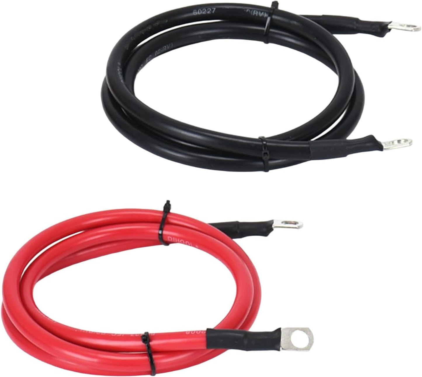 4 AWG Battery Cable 6FT 4 Gauge Pure Copper Battery Inverter Cables with 3/8 in Lugs Both Ends Power Inverter Wire Set for Automotive Solar Power Inverter Marine Boat RV Car Motorcycle (6FT)