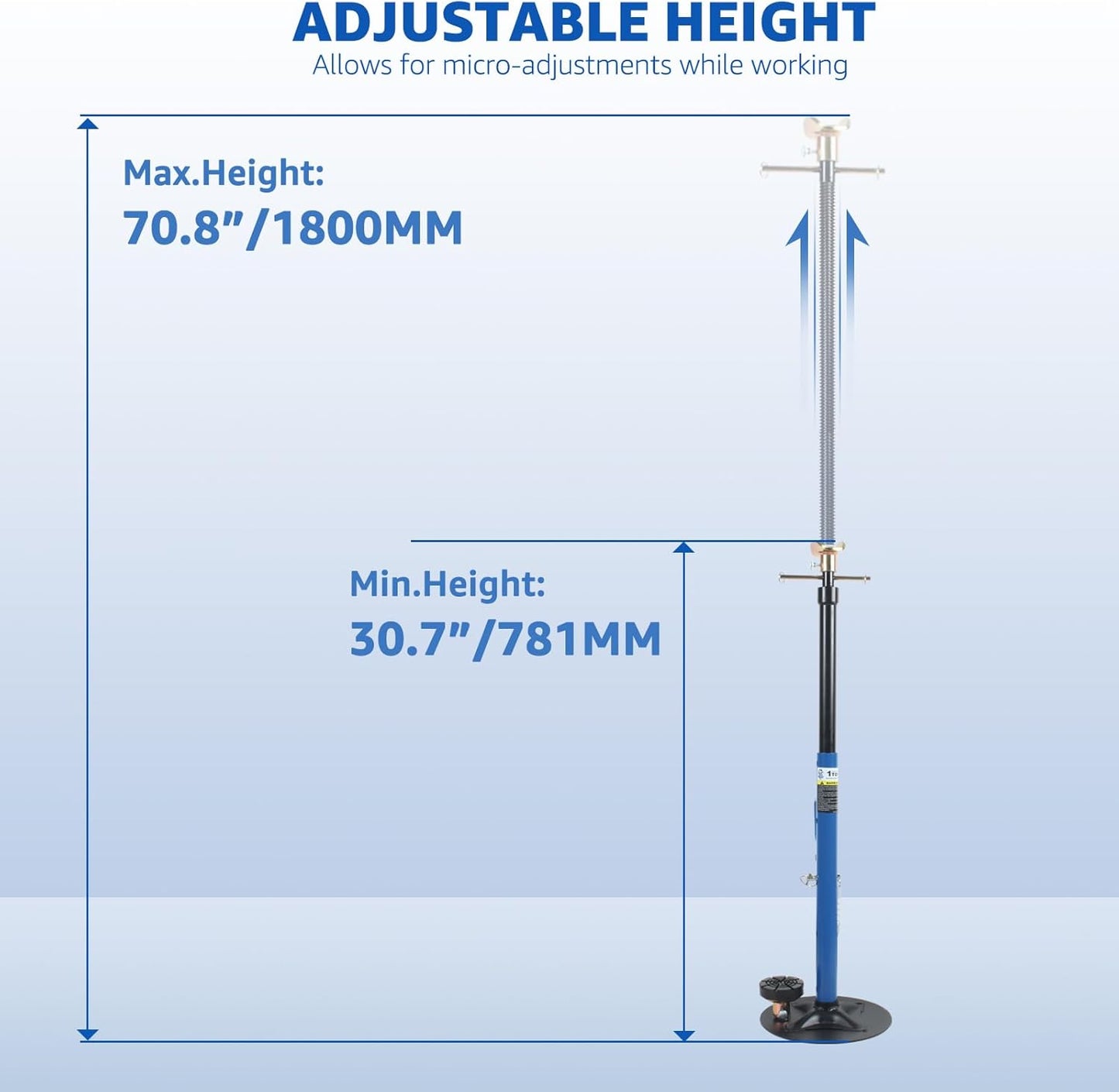 HKTE Underhoist Support Stand with Handle, Capacity 2000lbs, Adjustable Height, Multi-Functional Topped Adapter, US Patented