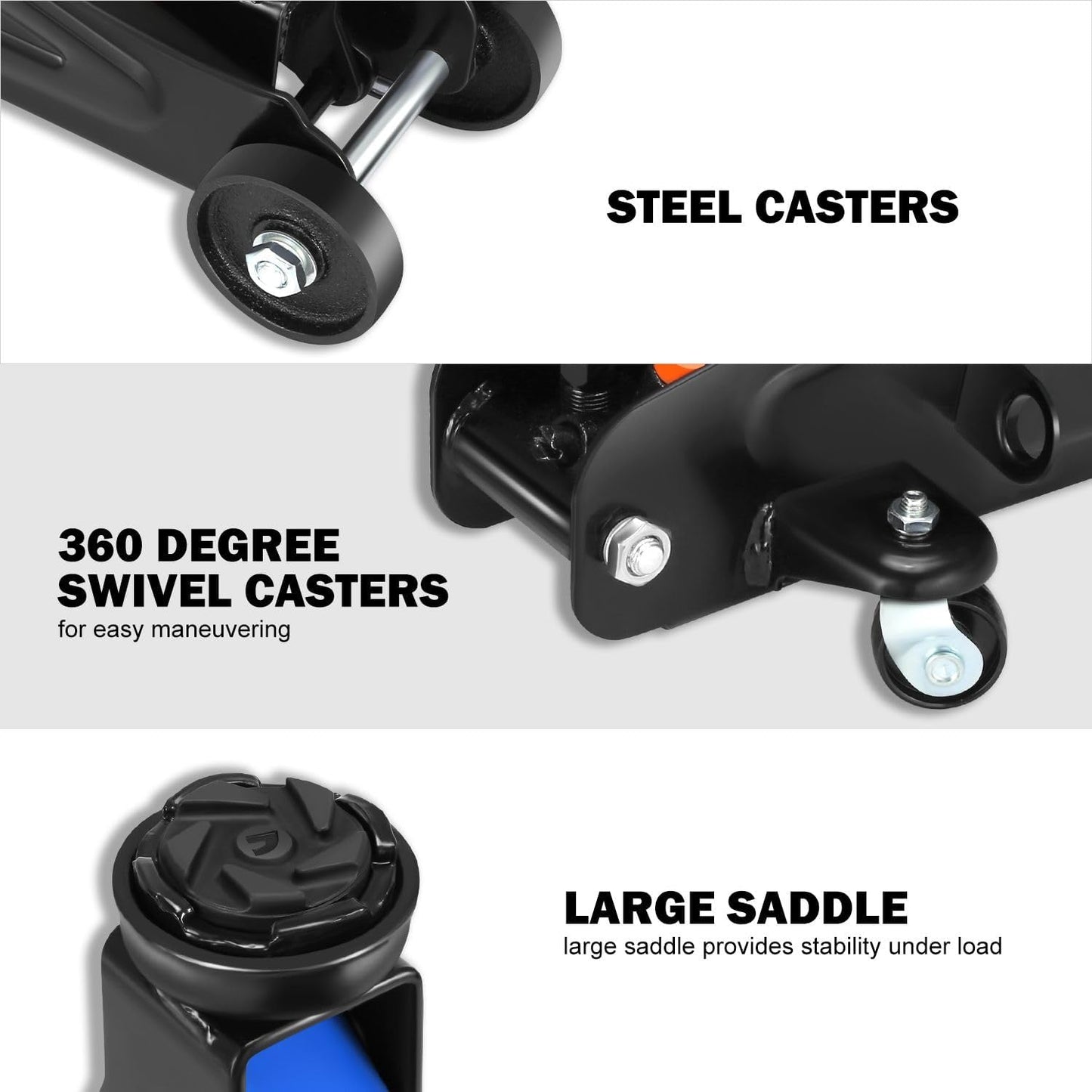 DNA MOTORING Floor Jack with Socket and Lock, Low Profile Hydraulic Trolley Jack for Cars Lift, 2 Ton (4000 lbs) Capacity, Lifting Range 5.12"-13", Blue, TOOLS-00677-BL