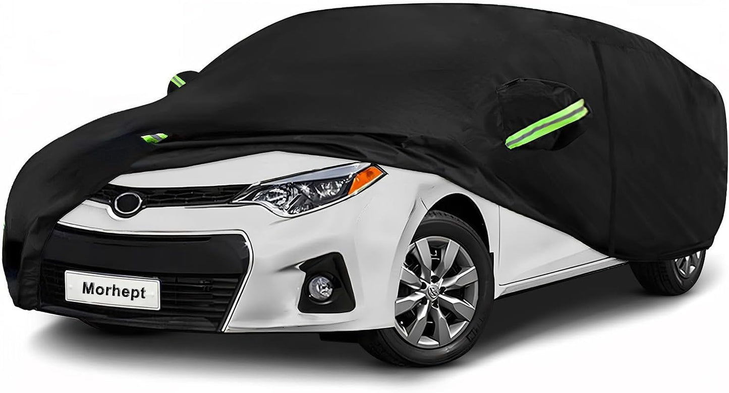 Car Cover Custom Fit for Toyota Corolla, Waterproof All Weather Full Exterior Cover Rain Snow UV Protection Cover with Door Zipper