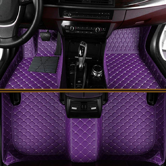 Customized Personalized car Floor mats, All-Weather Luxury car Floor mats, Waterproof and Anti Slip Leather car Floor mat Lining, 95% Customized car, Truck, and SUV Floor mats (Purple)