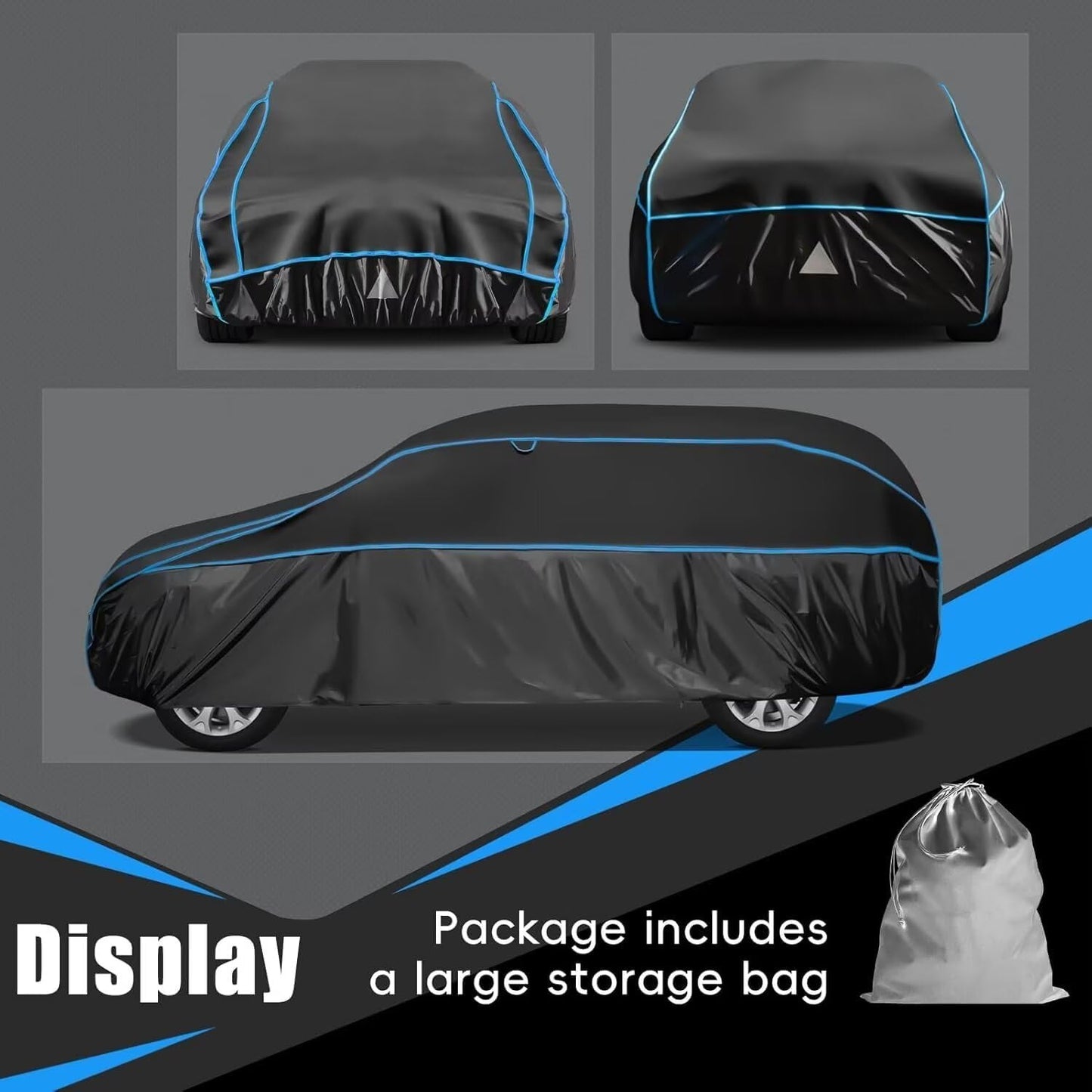 Hail Protector Car Cover for SUV, Anti Hail Car Covers Thick Multi-Layered EVA Outdoor, Hail Proof Car Cover All Weather, Hail Protection Padded Fit Large SUV Jeep (Length 202 to 211 inch)