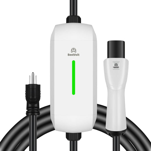 Best Volt Electric Vehicle Portable Charger for Tesla,ETL Certified,25ft Fast Charging, IP65 Waterproof, Compatible with Model 3/X/Y/Cyber Truck,No Adapter Needed (Nema 5-15 120V/16A, White)
