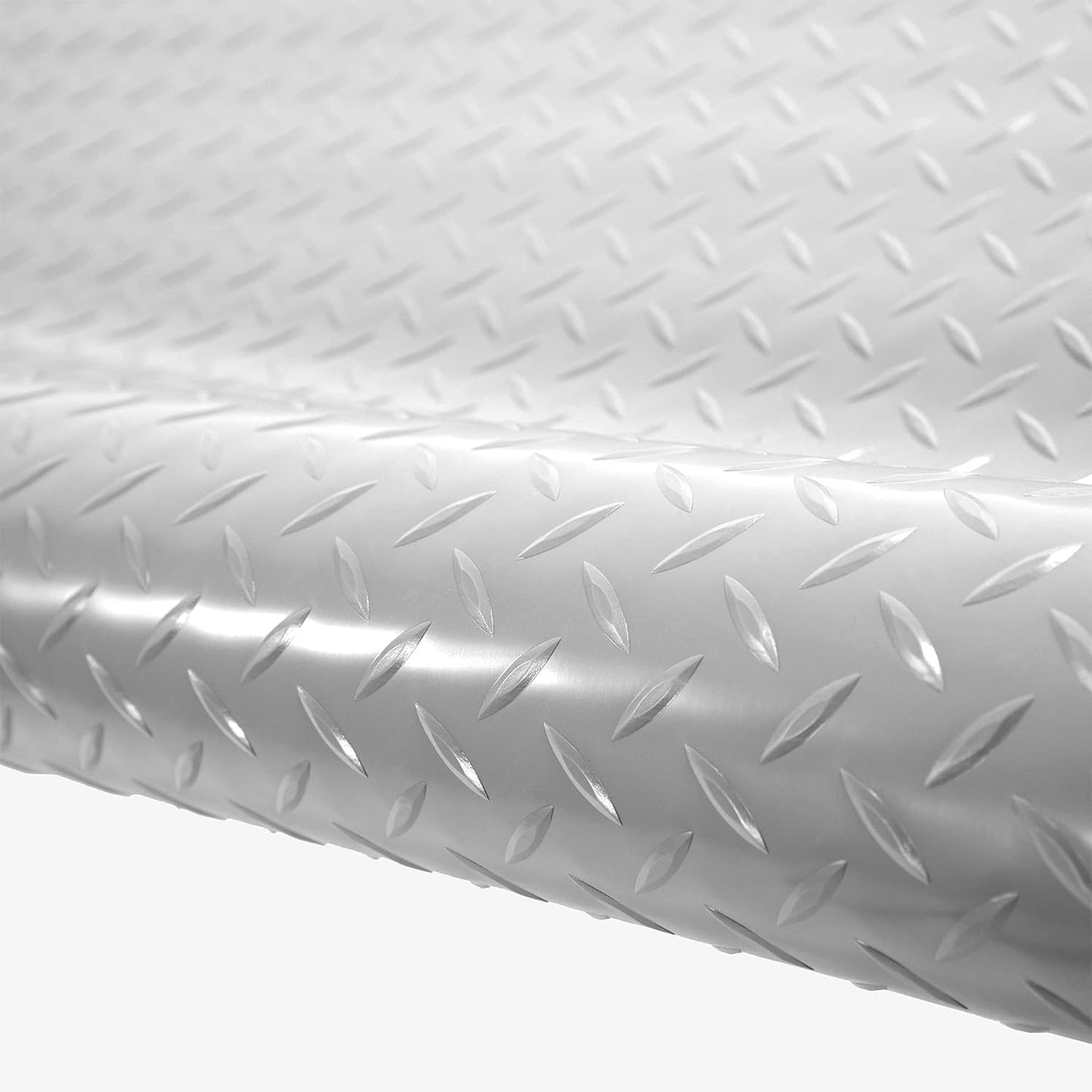 IncStores 2.5mm Thick Commercial-Grade Nitro Roll Garage Floor Mat | Flexible Vinyl Floor Mat for a Stronger and Safer Garage, Workshop, or Trailer | Diamond-Plate, Stainless Steel, 10' x 40'