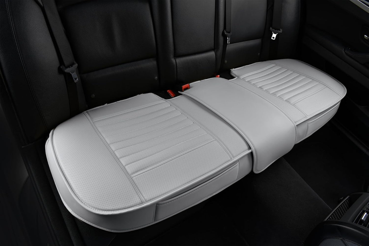 Universal Leather Car Seat Covers Full Set, Car Seat Cushion Covers Protector for Cars SUV Pick-up Truck Van Interior Accessories(Gray)