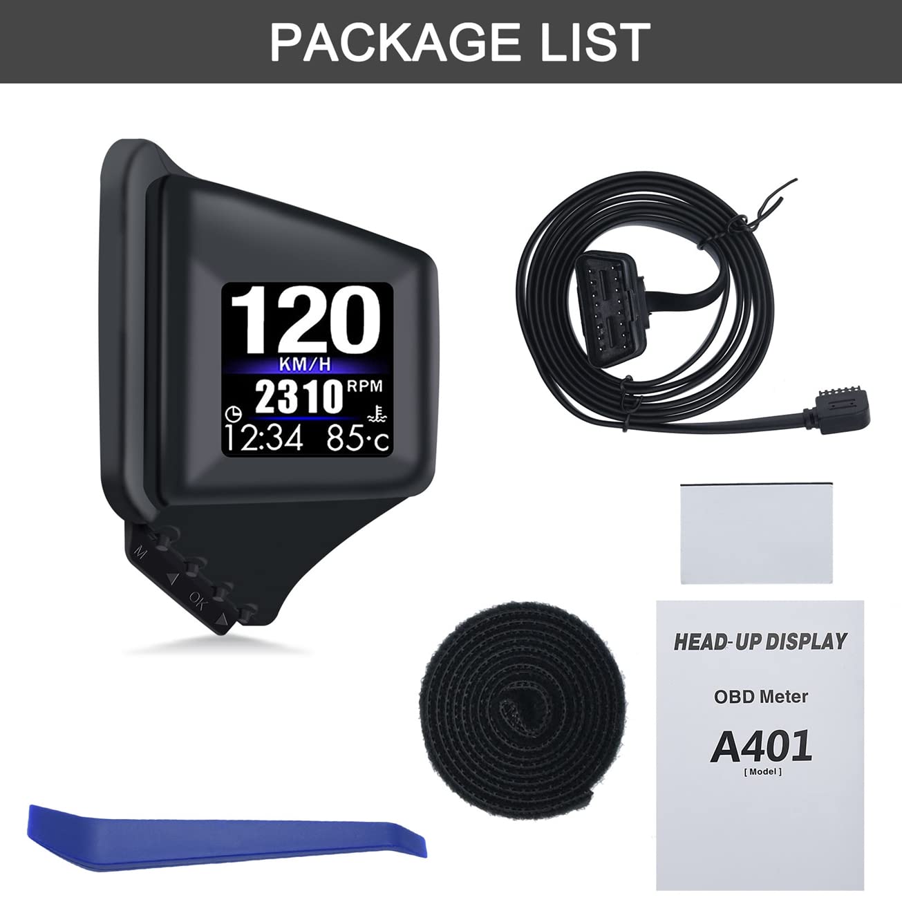 KAOLALI Head Up Display for Car Digital Speedometer Display GPS+OBD2 Dual System Smart Gauge MPH Clock RPM Over Speed Alarm Odometer for All Vehicle