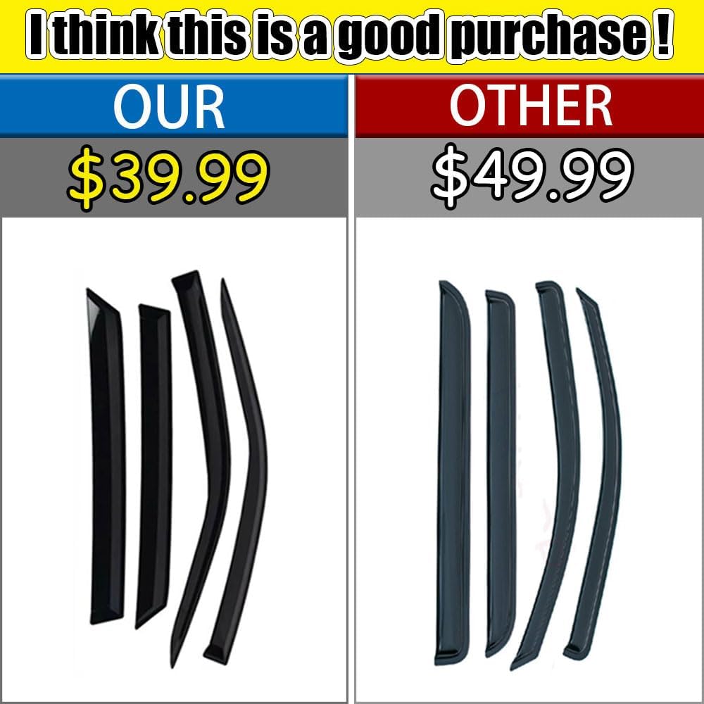 Rain Guards for Edge 2015-2024 SE SEL ST ST-Line Titanium, Tape-on Side Window Deflectors, Window Visors for Edge Cars, for Car Accessories, 4 pcs