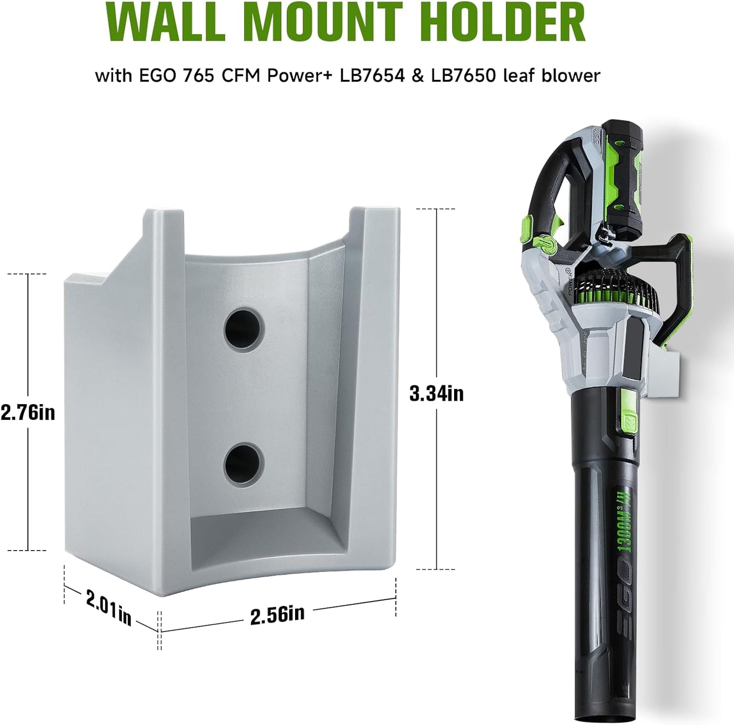 Leaf Blower Wall Mount Holder Compatible with EGO 765 CFM Power+ LB7654 & LB7650 Leaf Blower, Wall Mount Holder Bracket for Leaf Blower Storage