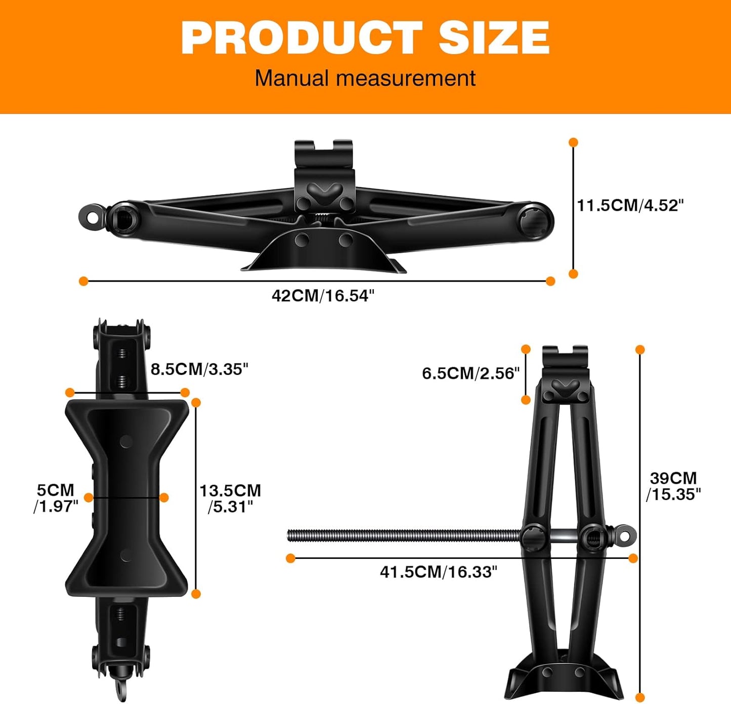 Car Jack Kit,Scissor Jack,Scissor Lift Jack for Car 2 Ton (4409 lbs) Tire Jack Tool Kit Universal Car Emergency Kit with Crank Handle, Heavy Lifting Jack,Portable Tire Changing Kit for Car Truck SUV