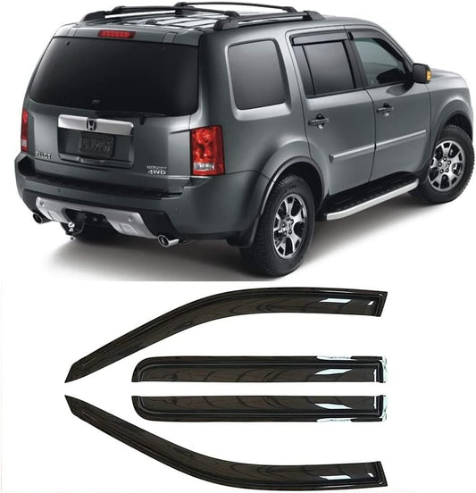 94084 Side Window Wind Deflector,4pc Outside Mount Style Shade Sun Rain Guards Set,Nice Window Visor fit for 2009-2015 Honda Pilot