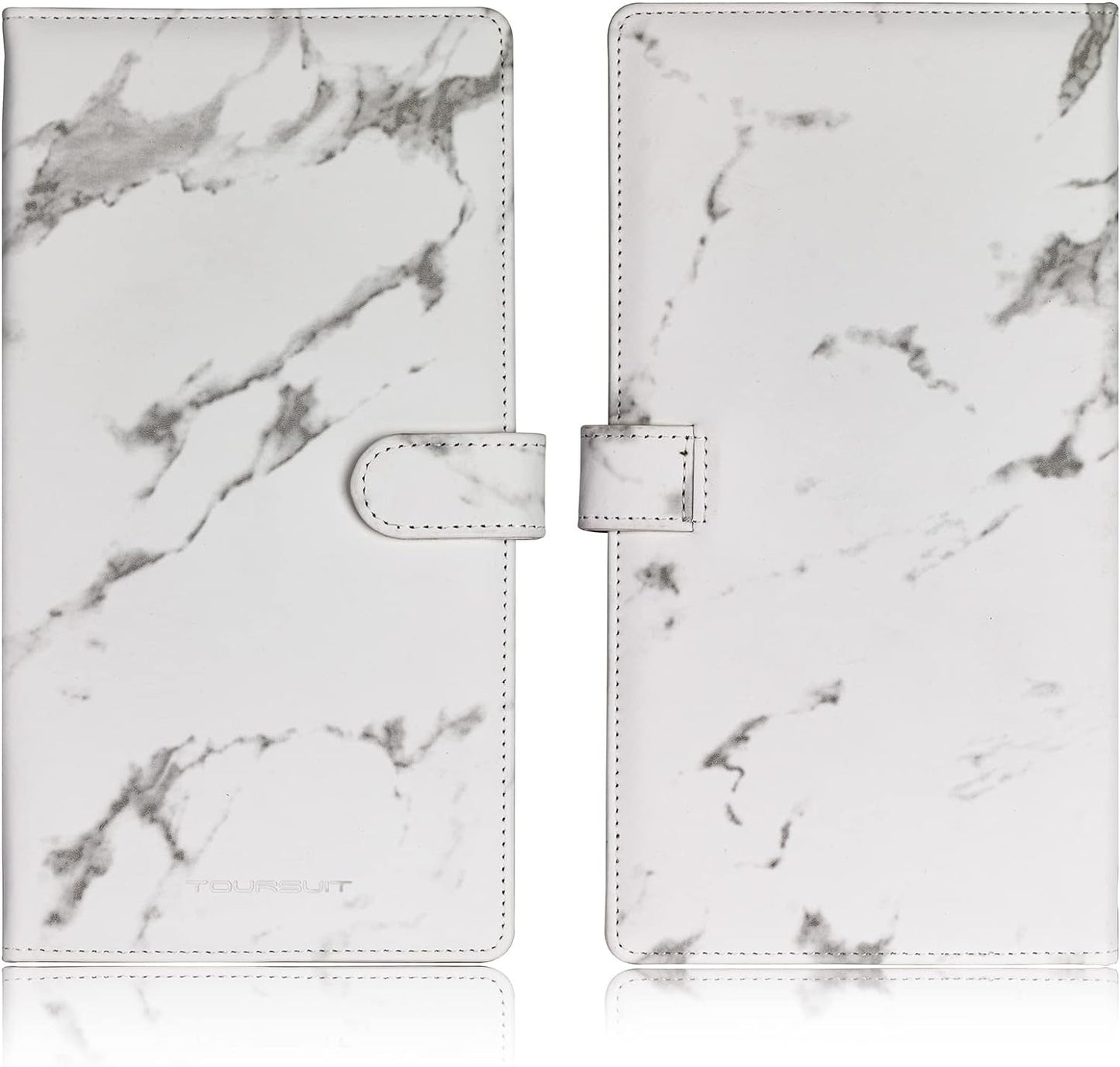 TOURSUIT Car Registration and Insurance Card Holder, Vehicle License Document Glove Box Compartment Organizer, Interior Car Accessories for Women Men Teens (Marble Grey)