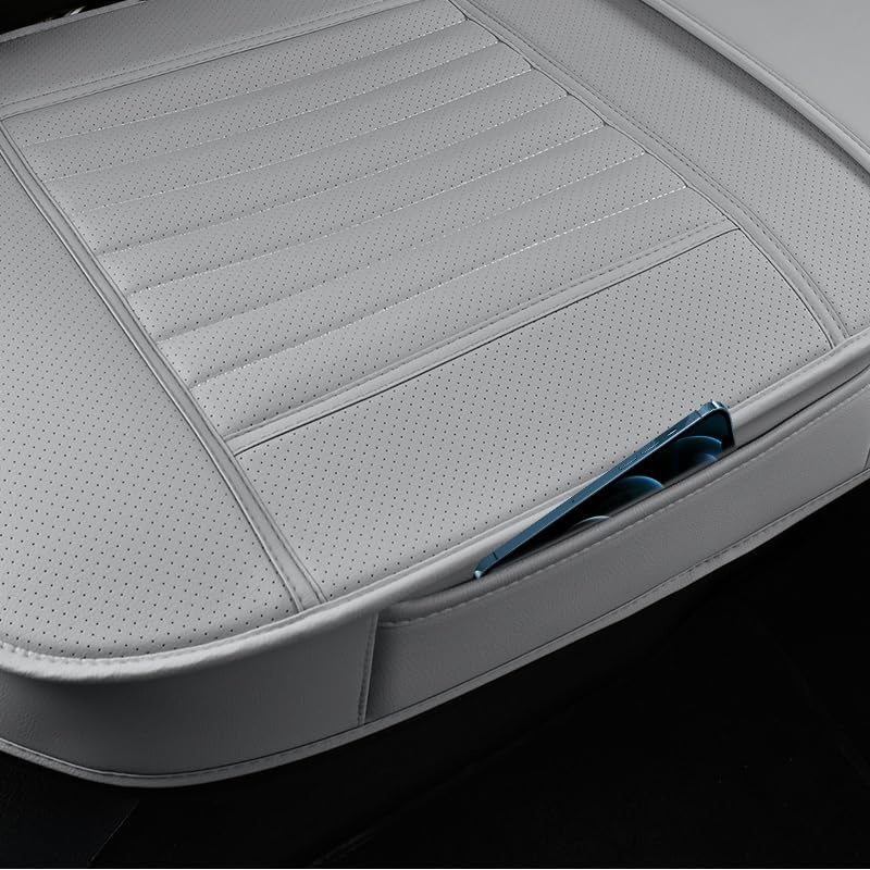 Back Seat Covers, Rear Seat Cushions, Auto Bench Protector with Breathable PU Leather and Non-Slip Bottom Universal for 4 Season (Gray, 61" x 20. 5")